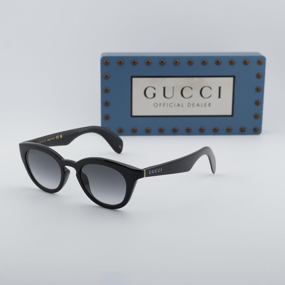 Gucci GG1934S 001 Square Sunglasses - Shiny Black\ Grey Gradient